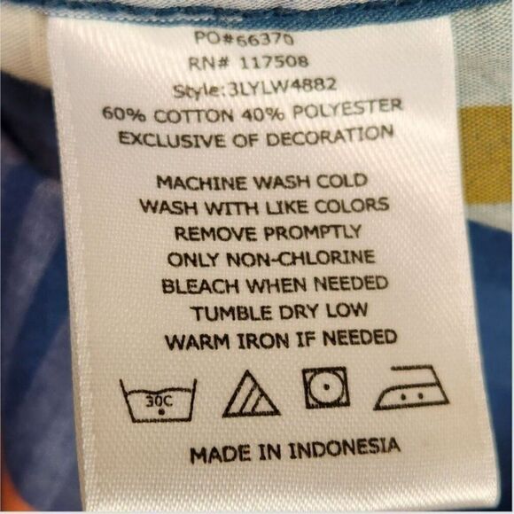 Levi's Pearl Snap Western Shirt Mens XXL Blue Long Sleeve Cowboy Ranch Rodeo - Picture 6 of 6